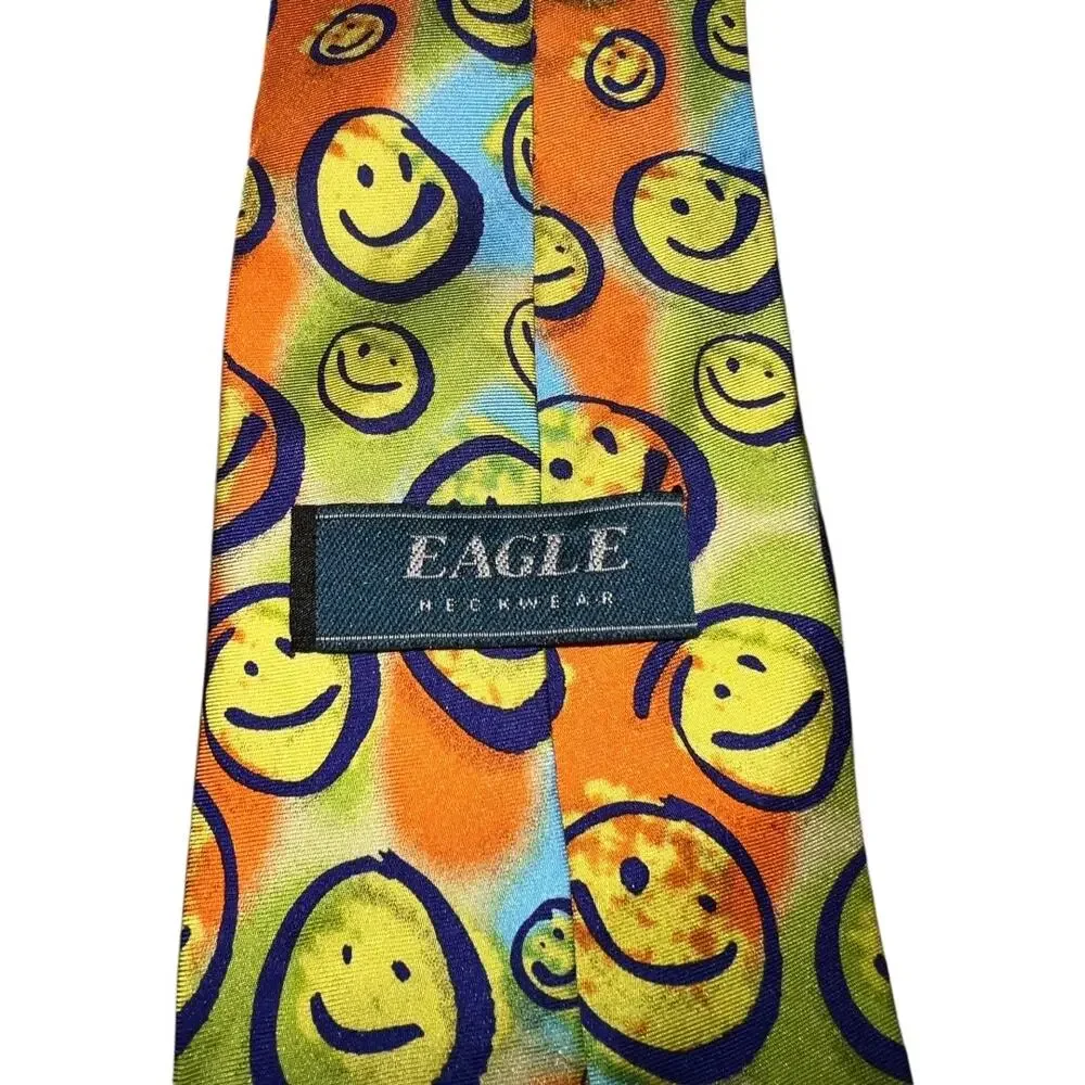 Eagle Neckwear Smiley Face Emoji Novelty Silk Neck Tie Men's Multi 57
